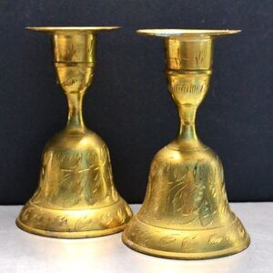 Vintage Brass Bells Of Sarna 1970s Candleholders/Bells Room Decor Accent